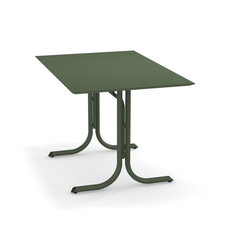 Tabelle EMU | Tavolo Pieghevole Da Giardino Bordo Basso 80X120 / Esterno In Acciaio - Collezione Table System