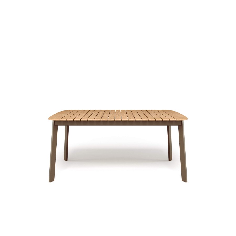 Tabelle EMU | Tavolo Da Giardino Rettangolare Con Piano In Teak 166X100 / Esterno In Alluminio, Teak - Collezione Shine