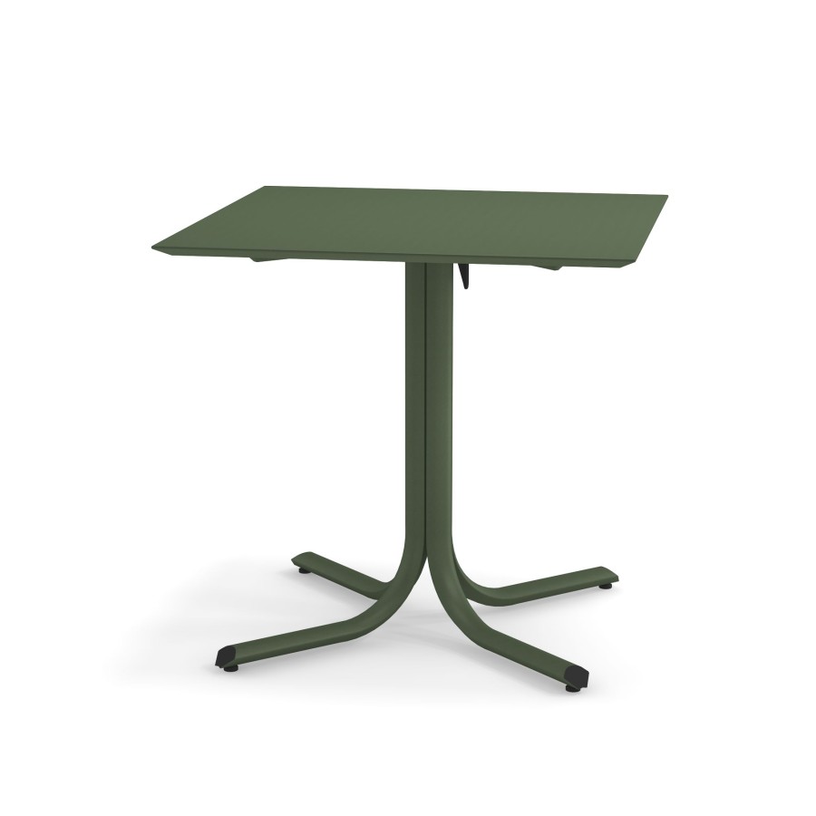 Tabelle EMU | Tavolo Pieghevole Da Giardino Bordo Basso 80X80 / Esterno In Acciaio - Collezione Table System