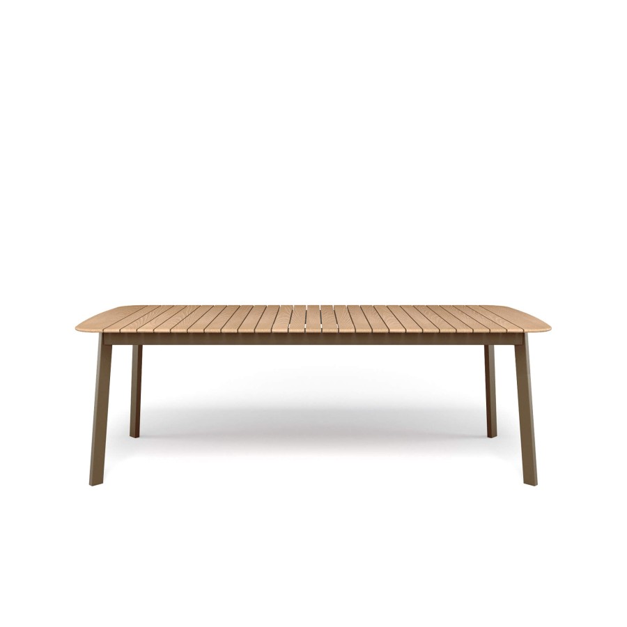 Tabelle EMU | Tavolo Da Giardino Rettangolare Con Piano In Teak 225X100 / Esterno In Alluminio, Teak - Collezione Shine